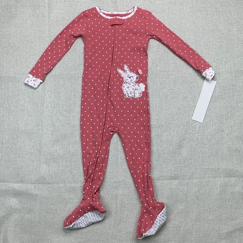 Carter's Baby Girls Long Sleeve Footed One Piece Pajama Size 24M